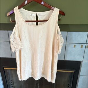 Maurices Cream Cut Out Blouse